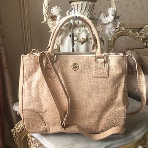 • TORY BURCH SNAKE PRINT ROBINSON BAG •